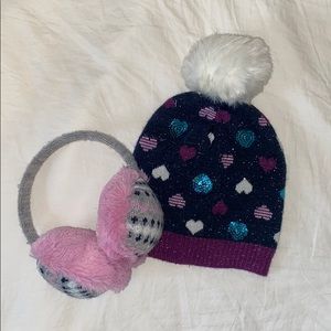 Girls Winter Hat and Earmuffs